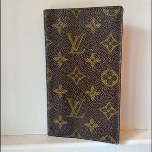 Louis Vuitton Checkbook Cover Holder Agenda Brown Monogram - Authentic